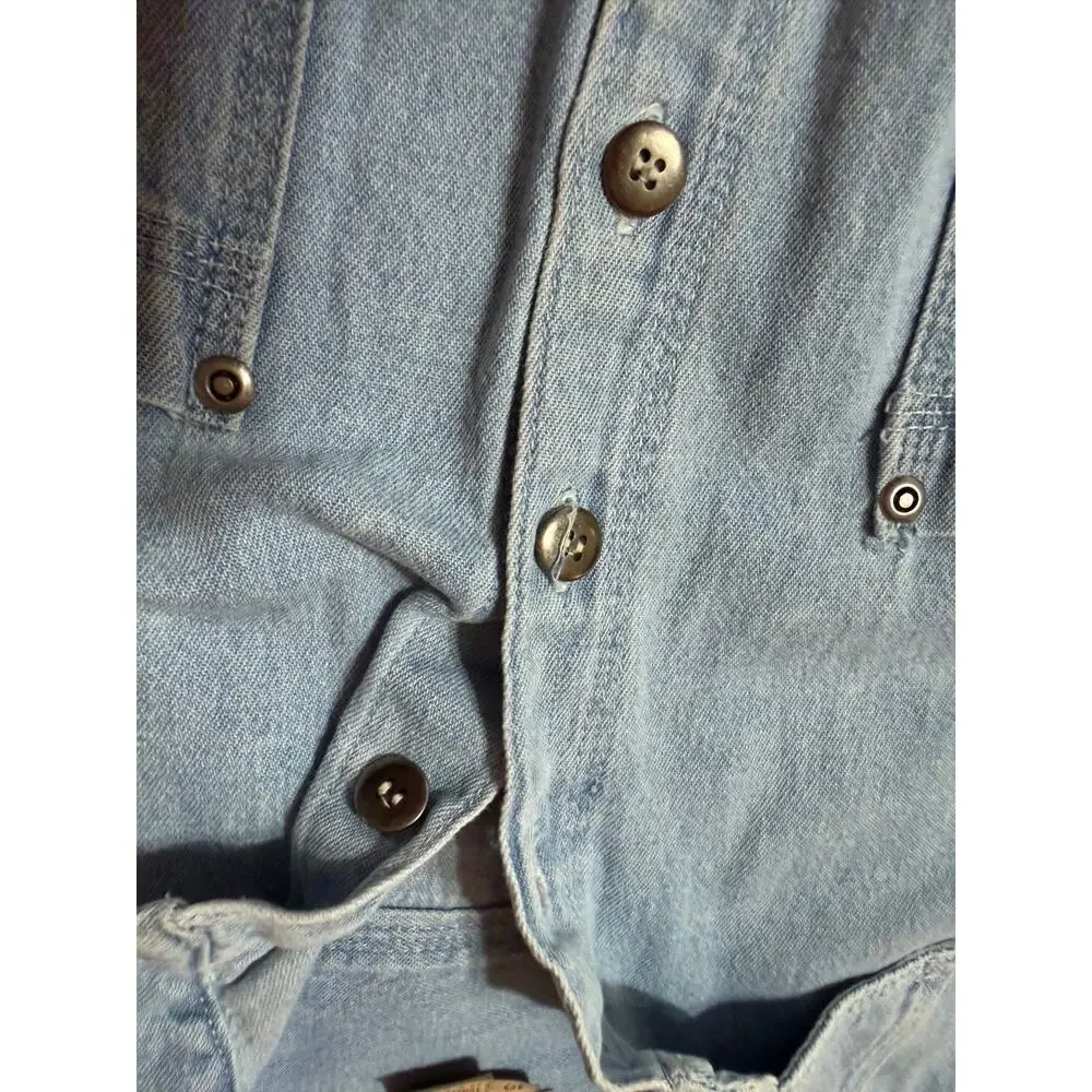 VTG AMI 90s Western Wear Med Wash Denim Short Sleeve Mini Dress Cotton Size 10 - Picture 15 of 15
